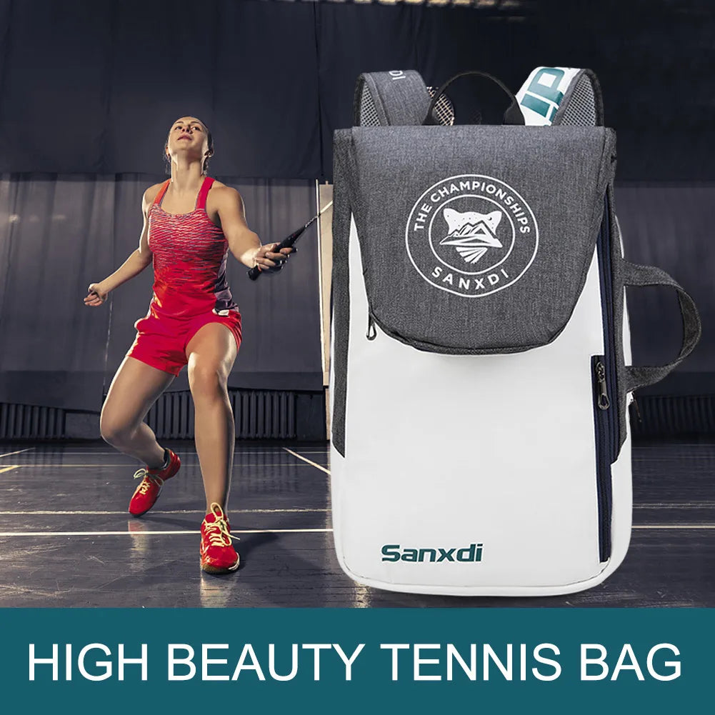 Waterproof Bag Holds up to 3 Rackets for Tennis/Pickleball/Badminton/Squash Sports