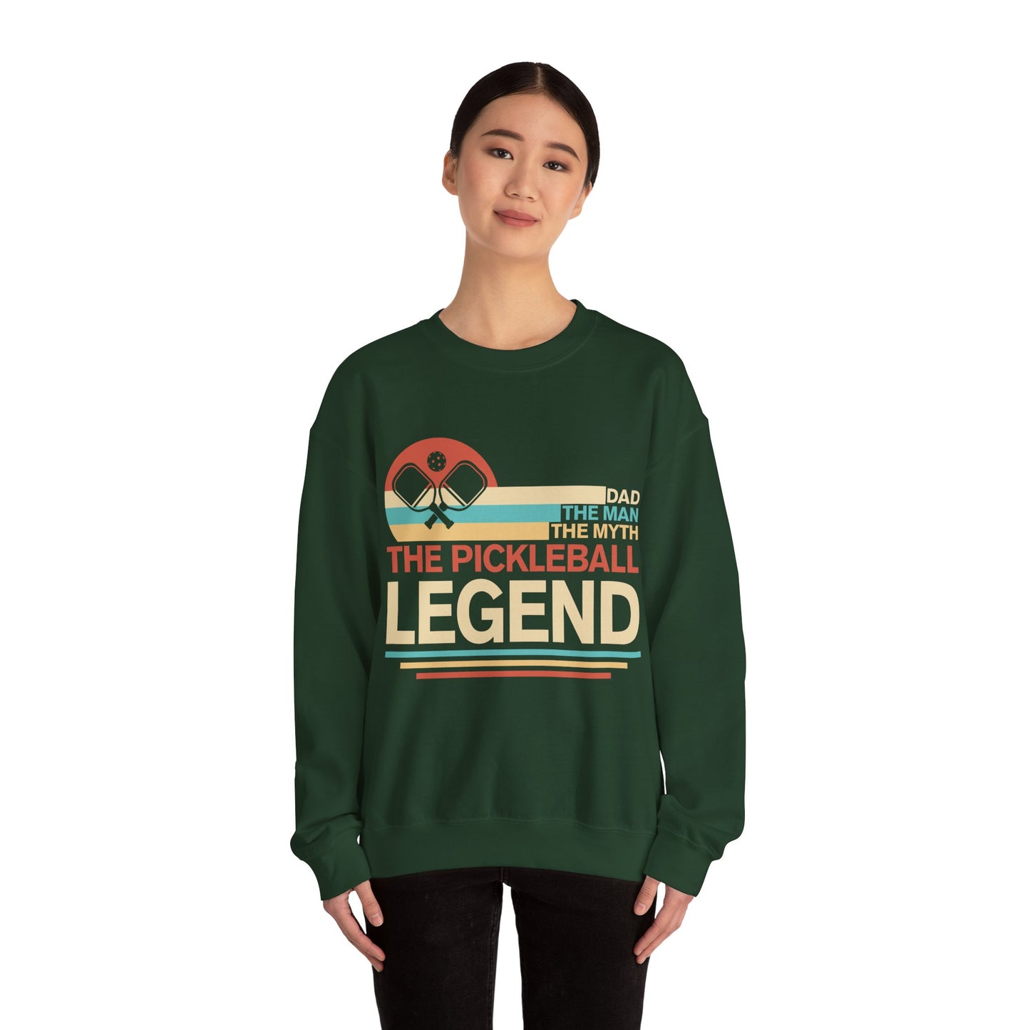 Dad, The Man, The Myth, The Pickleball Legend Heavy Blend™ Crewneck Sweatshirt