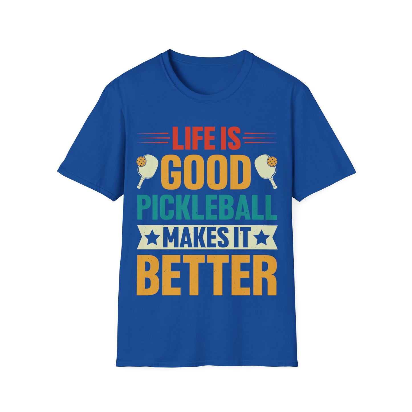 Life is Good, Pickleball Makes It Better Unisex Softstyle T-Shirt