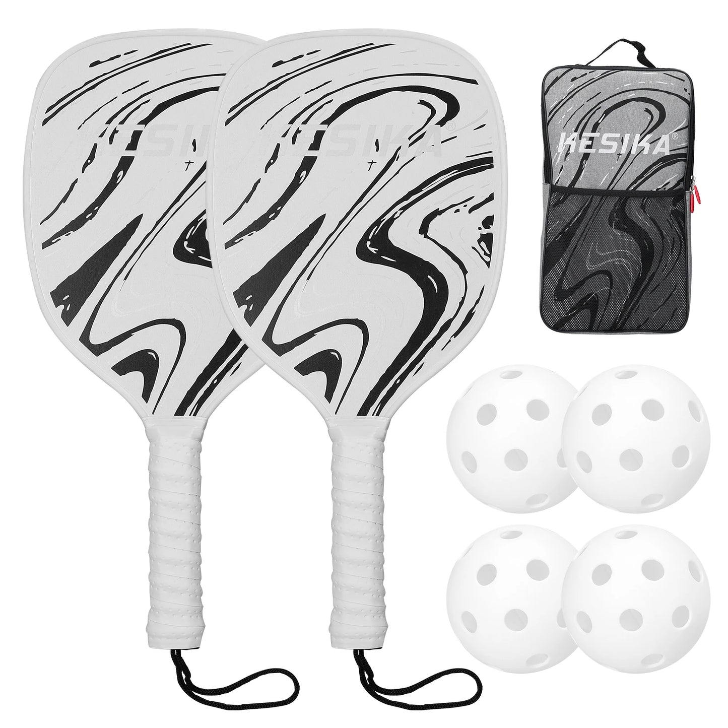 Pickleball Rackets Set Pickleball Paddle Set of 2 Rackets and 4 Pickleballs Balls