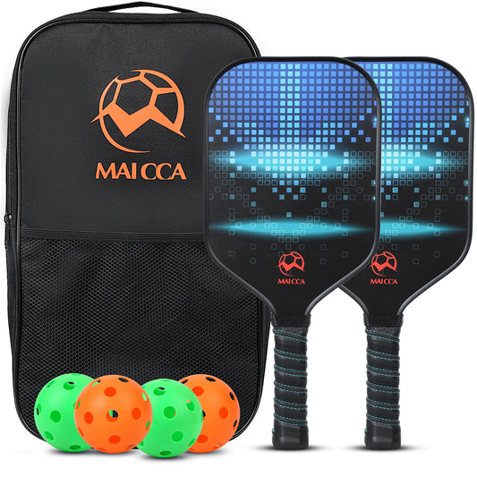 Pickleball Paddles USAPA Approved Set Rackets Honeycomb Core + 4 Balls + Carrying Case