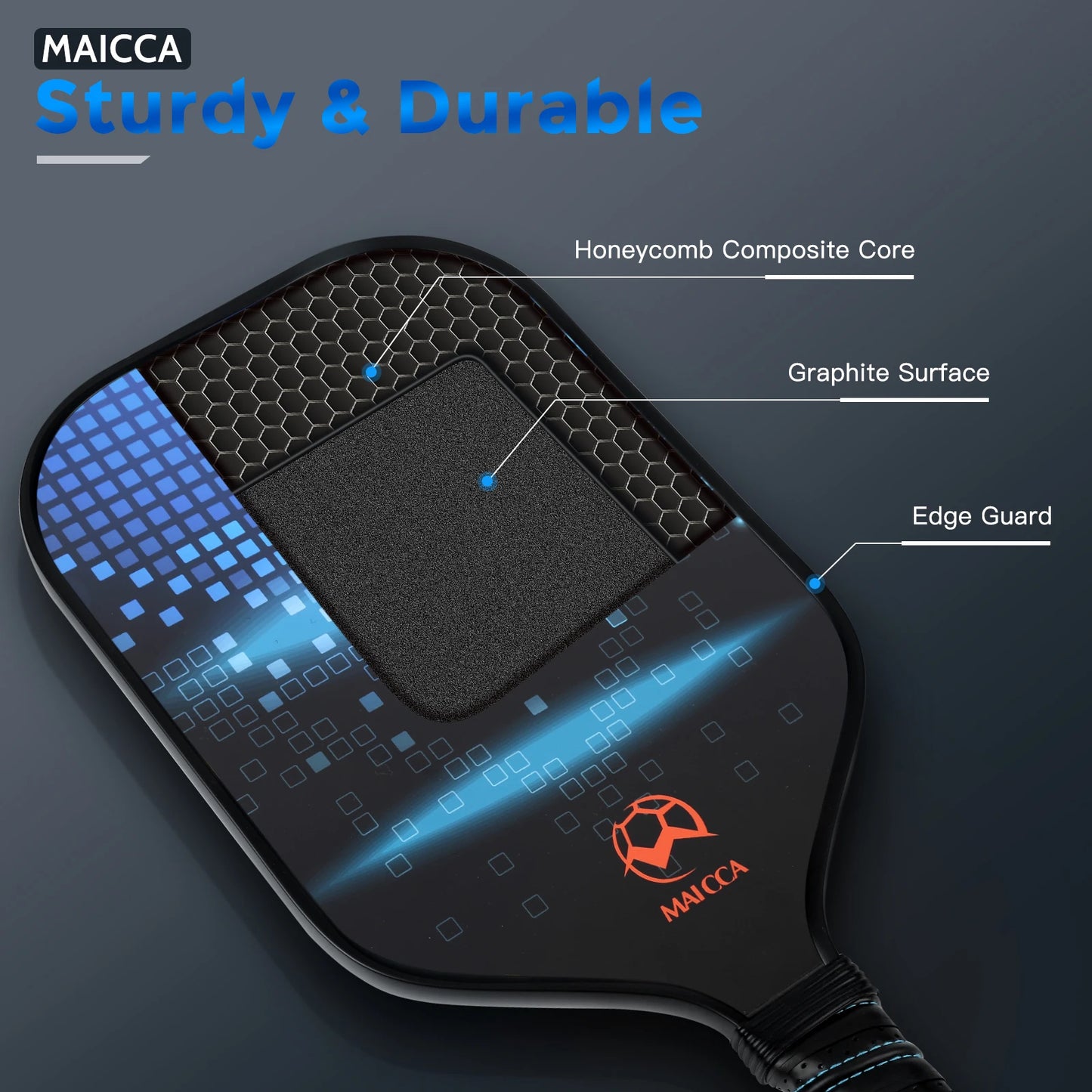 Pickleball Paddles USAPA Approved Set Rackets Honeycomb Core + 4 Balls + Carrying Case